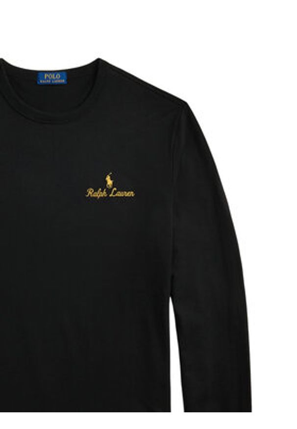 Polo Ralph Lauren Longsleeve 710981783001 Czarny Regular Fit. Typ kołnierza: polo. Kolor: czarny. Materiał: bawełna. Długość rękawa: długi rękaw