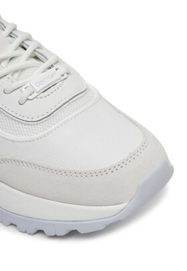 Calvin Klein Sneakersy Runner Lace Up Mesh Mix HW0HW02487 Biały. Kolor: biały. Materiał: skóra
