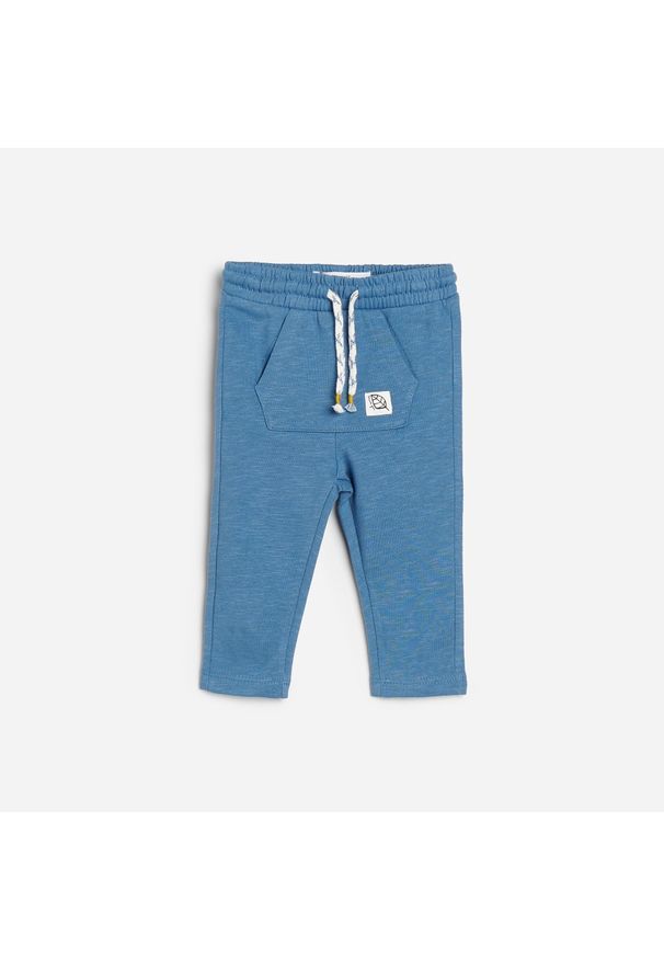 Reserved - Bawełniane spodnie dresowe - Niebieski. Kolor: niebieski. Materiał: dresówka, bawełna