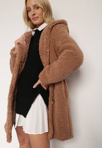 Renee - Brązowy Płaszcz Futrzany Klymiera. Kolor: brązowy. Materiał: futro #5