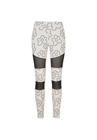 Legging duże rozmiary damskie Urban Classics Tech Mesh AOP. Kolor: beżowy. Materiał: mesh #1