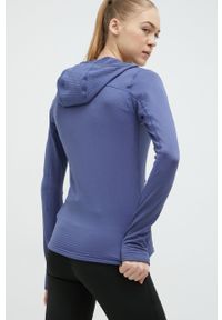 Marmot bluza sportowa Preon damska kolor granatowy z kapturem gładka. Typ kołnierza: kaptur. Kolor: niebieski. Materiał: polar, skóra, materiał, włókno. Wzór: gładki. Styl: sportowy #5