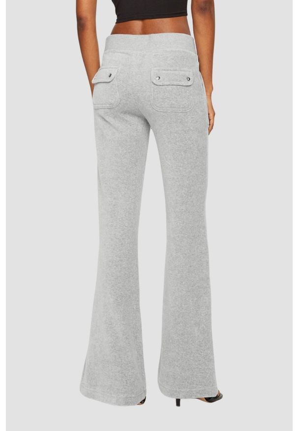 Juicy Couture - JUICY COUTURE Szare spodnie dresowe damskie Layla Low Rise, Rozmiar XS. Stan: obniżony. Kolor: szary. Materiał: dresówka