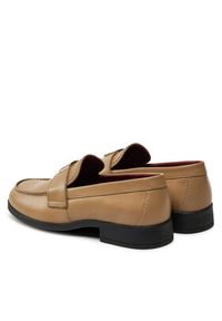 TOMMY HILFIGER - Tommy Hilfiger Lordsy Th Leather Classic Loafer FW0FW07961 Khaki. Kolor: brązowy. Materiał: skóra