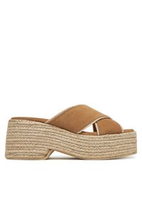 Pollini Espadryle SA28278I0MTF0122 Beżowy. Kolor: beżowy. Materiał: skóra, zamsz #1