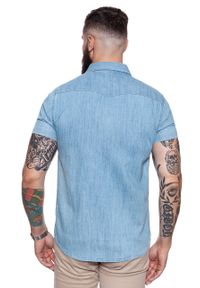 Lee - KOSZULA MĘSKA KRÓTKI RĘKAW LEE WESTERN SHIRT BLUE BOOK L640MYCI. Okazja: na co dzień. Kolor: niebieski. Materiał: jeans. Długość rękawa: krótki rękaw. Długość: krótkie. Styl: casual #10