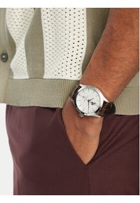 U.S. Polo Assn. Zegarek Yale USP7369WH Brązowy. Kolor: brązowy. Materiał: skóra #4