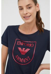 Emporio Armani Underwear piżama bawełniana 164565.2R255 kolor granatowy bawełniana. Kolor: niebieski. Materiał: bawełna #6