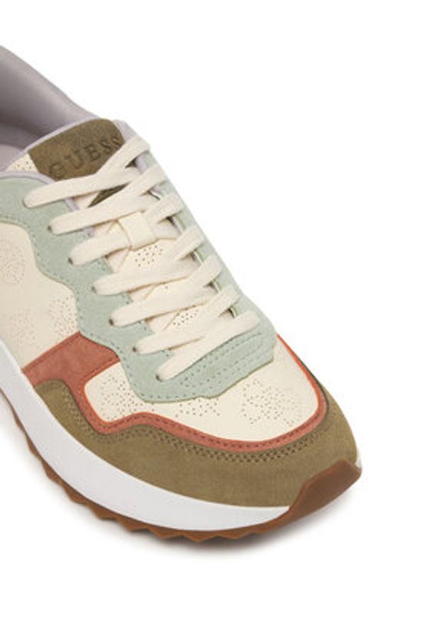 Guess Sneakersy FLPVN5 FAM12 Écru. Kolor: kremowy. Materiał: skóra