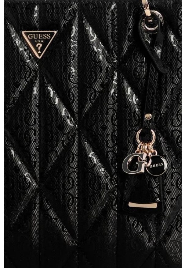 Guess - GUESS Czarna damska torebka Aldina. Kolor: czarny. Materiał: skórzane. Styl: klasyczny, elegancki