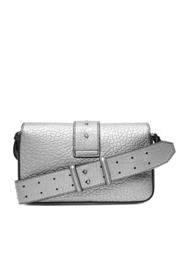 Pinko - PINKO Torebka Love One Mini Slouchy Fl AI 25-26 PLTT 104340 A2JT Srebrny. Kolor: srebrny. Materiał: skórzane