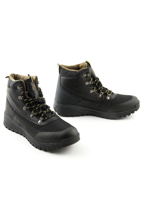 Buty turystyczne męskie Fila Hikebooster Mid. Kolor: czarny. Materiał: materiał, syntetyk, tkanina