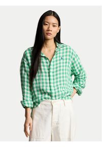 Polo Ralph Lauren Koszula 211935130003 Zielony Relaxed Fit. Typ kołnierza: polo. Kolor: zielony. Materiał: len #1