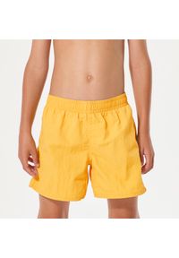 Decathlon - Szorty pływackie dla dzieci Nabaiji Swimshort. Kolor: żółty. Materiał: poliester, poliamid, materiał. Wzór: gładki #1