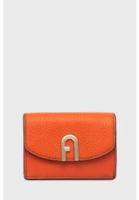 Furla portfel skórzany Primula damski kolor pomarańczowy. Kolor: pomarańczowy. Materiał: skóra. Wzór: gładki #1