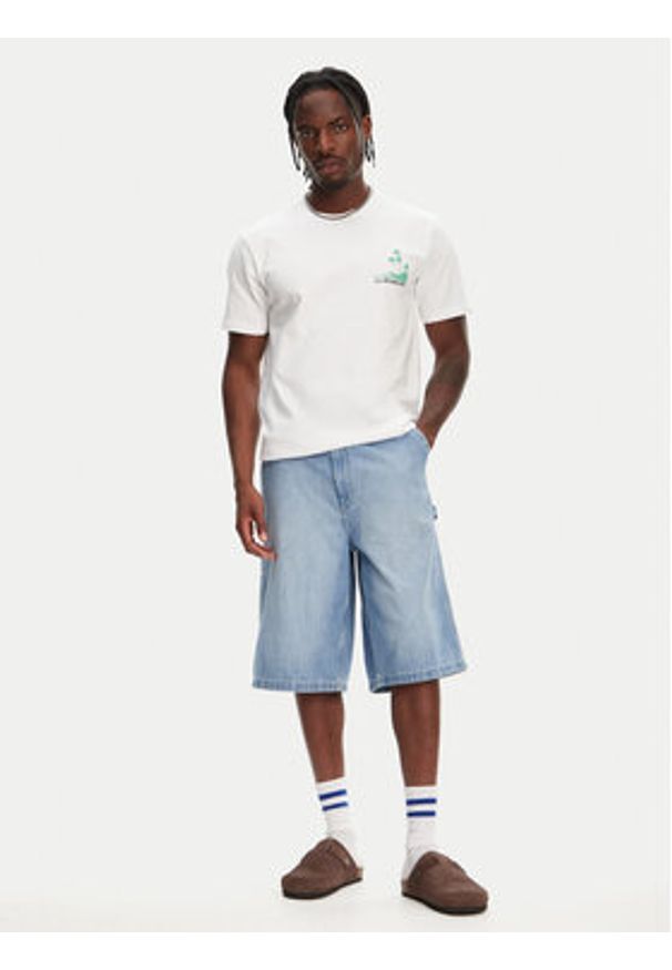 Quiksilver T-Shirt Palm Lines Ss EQYZT08057 Biały Regular Fit. Kolor: biały. Materiał: bawełna