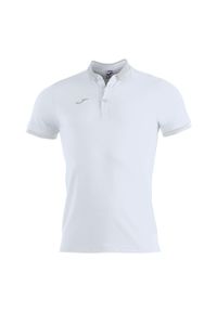 Koszulka polo do tenisa męska Joma Bali II. Typ kołnierza: polo. Kolor: biały. Materiał: bawełna, poliester. Sport: tenis