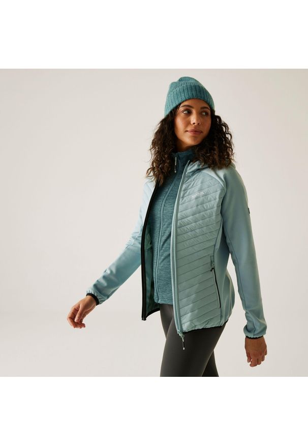 Regatta - Kurtka damska hybrydowa Andreson. Kolor: zielony. Materiał: puch. Sport: turystyka piesza