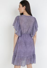 Born2be - Fioletowa Sukienka Aretheshi. Kolor: fioletowy. Typ sukienki: kopertowe. Długość: mini #6