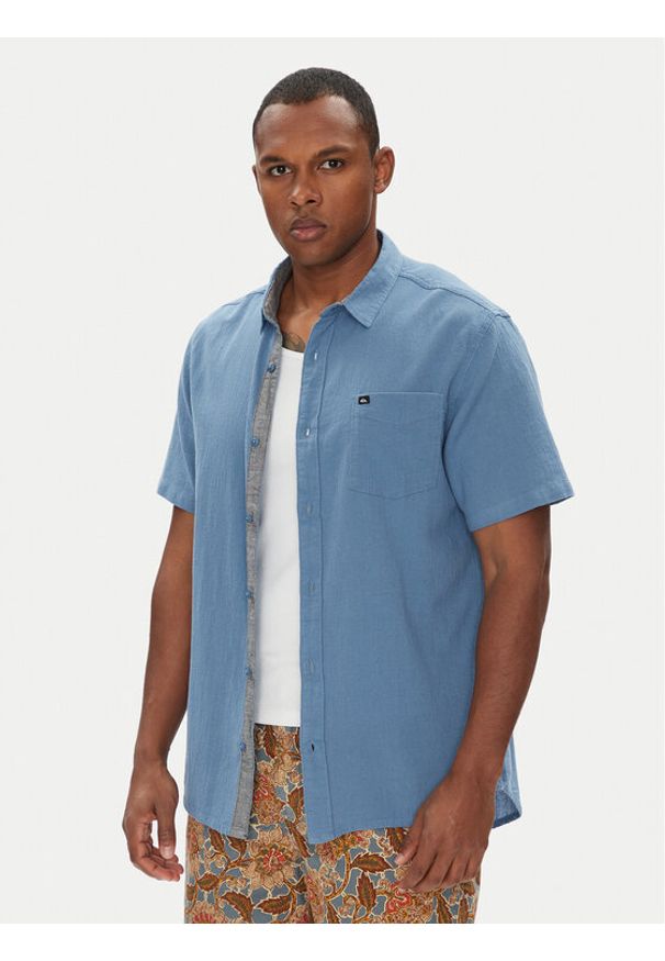 Quiksilver Koszula Time Box EQYWT04622 Niebieski Regular Fit. Kolor: niebieski. Materiał: bawełna