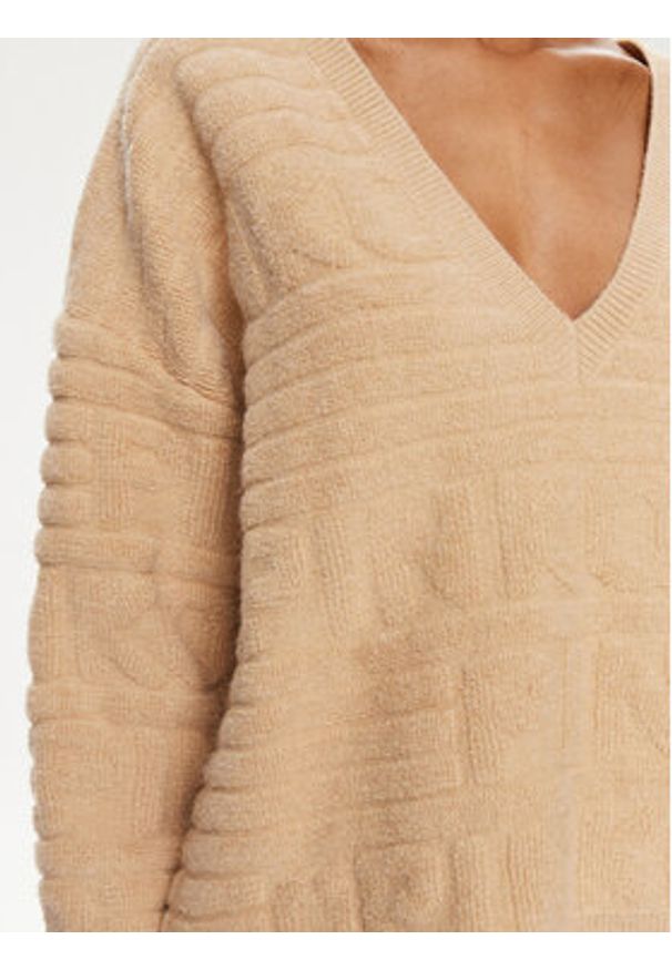 Pinko Sweter Barbone 101581 A117 Beżowy Relaxed Fit. Kolor: beżowy. Materiał: syntetyk