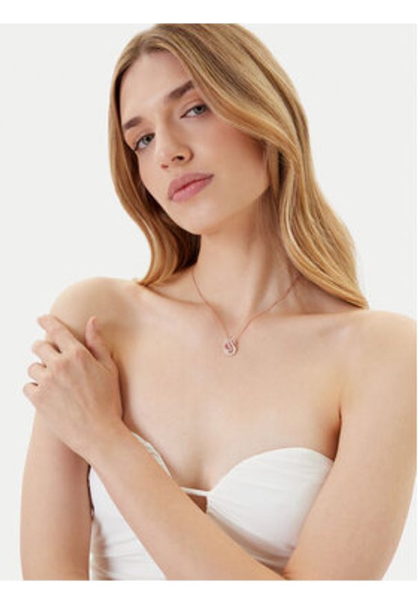 Swarovski Naszyjnik Swan 5732414 Różowe złoto. Materiał: metalowe. Kolor: złoty, różowy, wielokolorowy