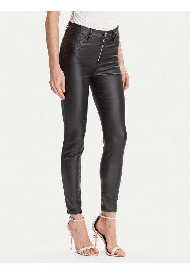 Rinascimento Spodnie z imitacji skóry CFC0126158003 Czarny Skinny Fit. Kolor: czarny. Materiał: skóra