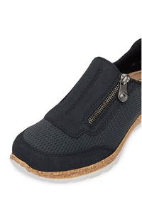 Rieker Sneakersy N42F3-14 Granatowy. Kolor: niebieski. Materiał: materiał