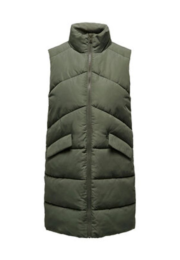 only - ONLY Bezrękawnik 15274066 Khaki Regular Fit. Kolor: brązowy. Materiał: syntetyk. Długość rękawa: bez rękawów