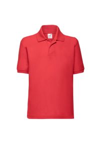 FRUIT OF THE LOOM - Koszulka Polo Dla Dzieci 65/35. Typ kołnierza: polo. Kolor: czerwony