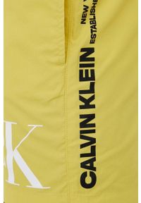 Calvin Klein szorty kąpielowe kolor żółty. Kolor: żółty. Materiał: poliester #3