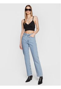 Calvin Klein Jeans Top J20J220286 Czarny Slim Fit. Kolor: czarny. Materiał: syntetyk