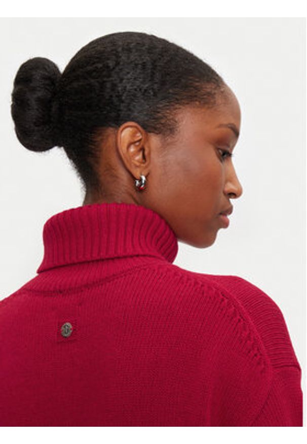 JOOP! Golf 58 JW244KN342 30043952 Czerwony Loose Fit. Typ kołnierza: golf. Kolor: czerwony. Materiał: wiskoza, syntetyk