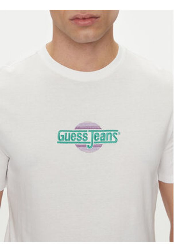 Guess Jeans T-Shirt M5GI23 K8HM0 Biały Slim Fit. Kolor: biały. Materiał: bawełna