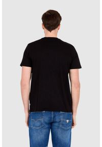 Guess - GUESS T-shirt czarny slim fit. Kolor: czarny. Wzór: aplikacja #3