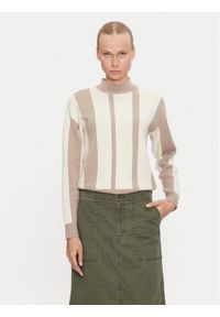 Vero Moda Sweter Gold New Art 10311357 Beżowy Regular Fit. Kolor: beżowy. Materiał: syntetyk #1