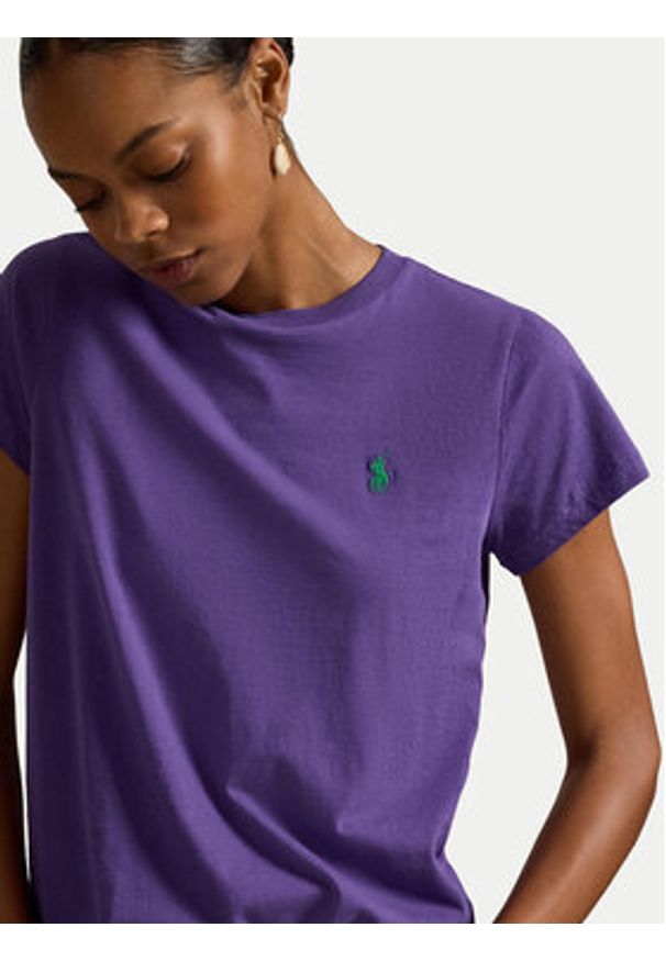Polo Ralph Lauren T-Shirt 211B14605002 Fioletowy Classic Fit. Typ kołnierza: polo. Kolor: fioletowy. Materiał: bawełna