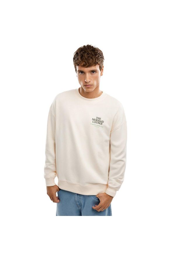 SIROKO - Męska bluza z bawełny organicznej Lifestyle Siroko Lounge Sand. Kolor: beżowy. Materiał: bawełna. Długość rękawa: długi rękaw. Długość: długie