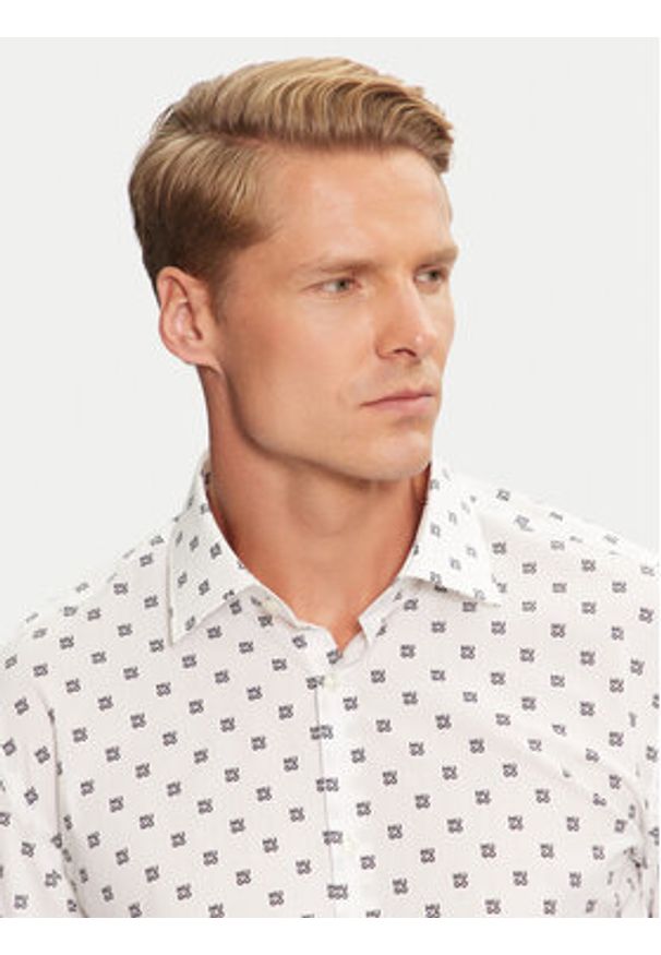Hugo Koszula Kenno 50527863 Biały Regular Fit. Kolor: biały. Materiał: bawełna