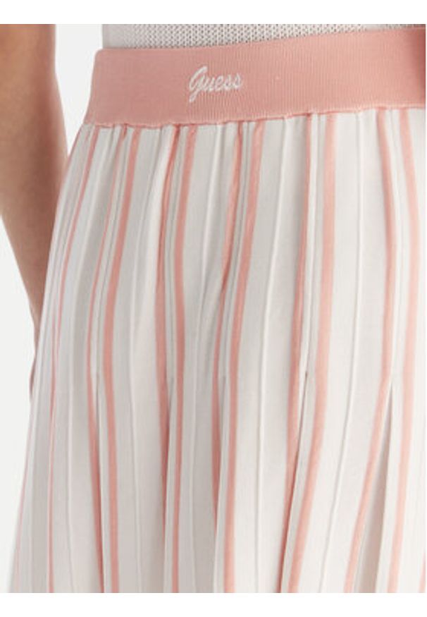 Guess Spódnica plisowana V5GD00 Z3D60 Biały Regular Fit. Kolor: biały. Materiał: wiskoza