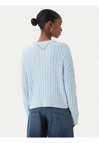 TOMMY HILFIGER - Tommy Hilfiger Sweter WW0WW48433 Niebieski jasny Regular Fit. Kolor: niebieski. Materiał: bawełna #4