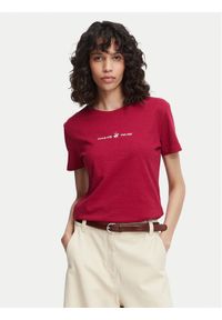 Beverly Hills Polo Club T-Shirt P-SS26W-TS6510 Bordowy Regular Fit. Typ kołnierza: polo. Kolor: czerwony. Materiał: bawełna #1
