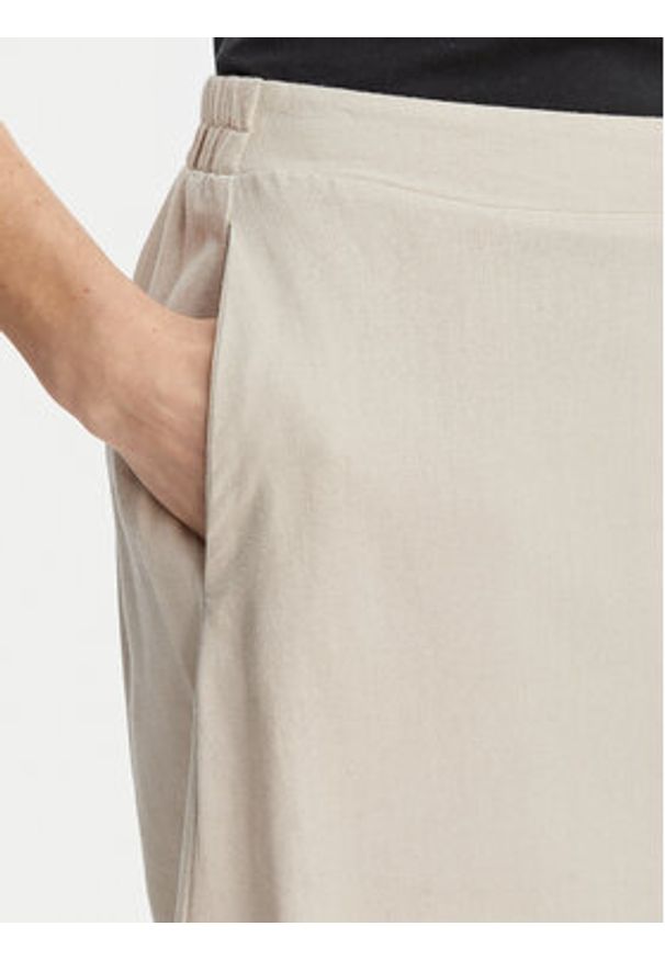 Vero Moda Spódnica midi Mymilo 10340419 Beżowy jasny Regular Fit. Kolor: beżowy. Materiał: len