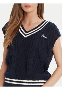 Guess Sweter V5GR00 Z3FB1 Granatowy Classic Fit. Kolor: niebieski. Materiał: bawełna
