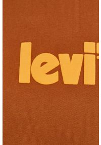 Levi's® - Levi's Bluza bawełniana damska kolor brązowy z nadrukiem. Okazja: na spotkanie biznesowe, na co dzień. Kolor: brązowy. Materiał: bawełna. Długość rękawa: długi rękaw. Długość: długie. Wzór: nadruk. Styl: biznesowy, casual #4