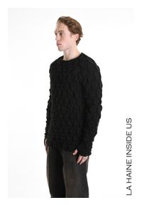 La Haine Inside Us Sweter | 3M M1156 | Mężczyzna | Czarny. Okazja: na co dzień. Kolor: czarny. Materiał: akryl, elastan, poliester. Styl: casual