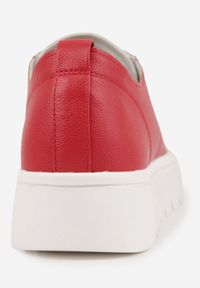 Renee - Czerwone Płaskie Sneakersy Vices ze Sznurowaniem Lorori. Okazja: na co dzień. Zapięcie: sznurówki. Kolor: czerwony. Materiał: jeans. Sezon: wiosna, lato #7