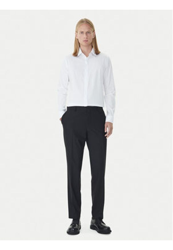 Calvin Klein Koszula LV019EU060 Biały Extra Slim Fit. Kolor: biały. Materiał: bawełna