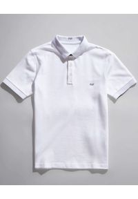 FAY - Biała koszulka Polo. Typ kołnierza: polo. Kolor: biały. Materiał: bawełna, prążkowany. Wzór: haft. Styl: klasyczny #3
