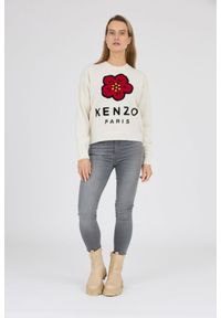 Kenzo - KENZO Kremowy sweter damski boke flower, Rozmiar S. Kolor: biały #4